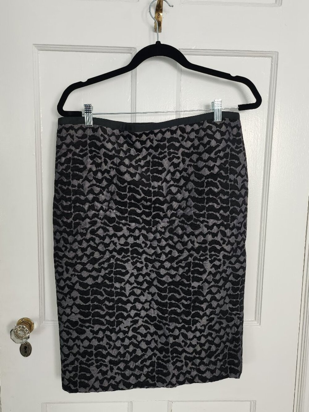 Loft Velvet Burnout Abstract Animal Print Pencil Skirt